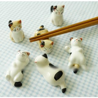 Cute Essentials Set of 6: Cat Chopsticks Rest