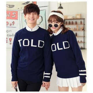 Simpair Couple Matching Letter Sweater