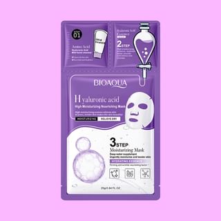 Bioaqua - 3 Step Hyaluronic Acid High Moisturizing Nourishing Mask #Hyaluronic Acid