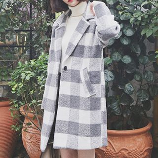 Eva Fashion Stripe Woolen Coat