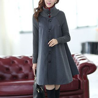 Donnae Stand-collar Woolen-blend Coat