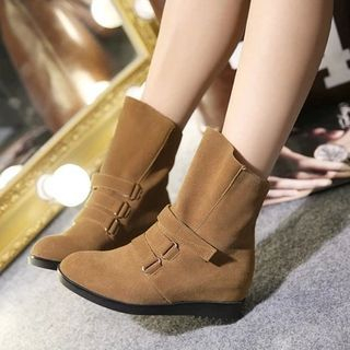 Pretty in Boots Genuine Leather Buckled Ankle Boots