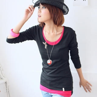 Inset Top Long-Sleeve T-Shirt