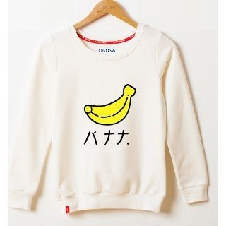Onoza Long-Sleeve Banana-Print Top
