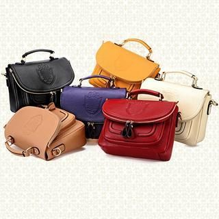 BeiBaoBao Faux-Leather Embossed Satchel