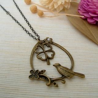 MyLittleThing Forest Bird Necklace Copper - One Size