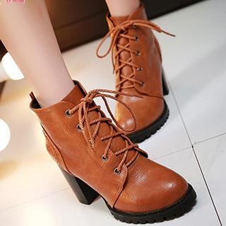 Gizmal Boots Heel Lace-up Boots