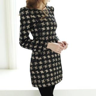Dowisi Long-Sleeve Pattern Dress