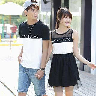 Igsoo Couple Panel T-Shirt / Sleeveless Dress