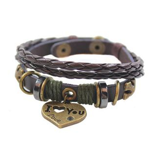 KINNO Heart Genuine Leather Bracelet