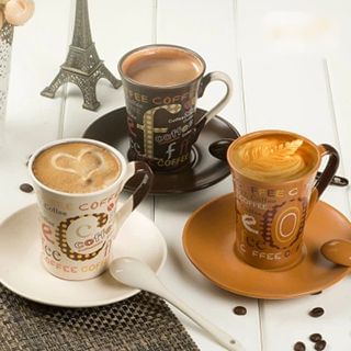 Jarsun Set of 6: Printed Ceramic Cup Set