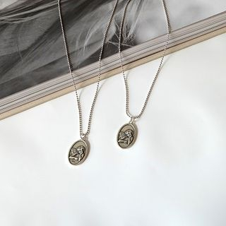 Sterling | Necklace | Pendant | Silver | Angel | Disc
