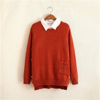 P.E.I. Girl Loose Round Neck Sweater