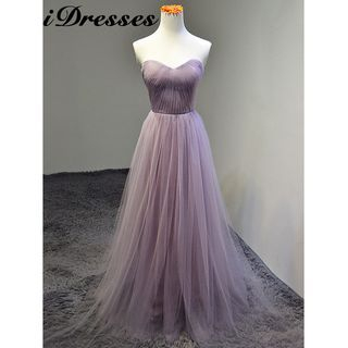 idresses Sheer Strapless Evening Gown