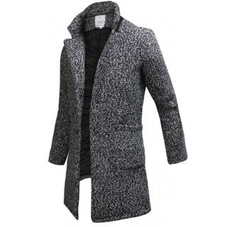 WIZIKOREA Single-Breasted Tweed Coat