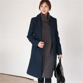 ode' Double-Breasted Wool Blend Coat
