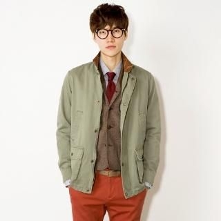 Faux-Leather Trim Jacket