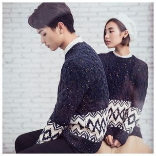 Simpair Matching Couple Patterned Sweater