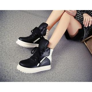Fashion Street Platform Lace Up Sneakers