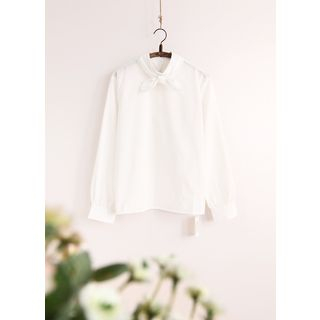 11.STREET Bow Front Plain Blouse