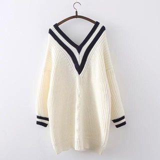 Aigan V-Neck Long Sweater