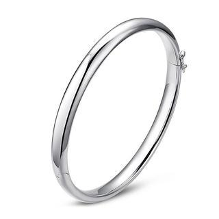 BELEC White Gold Plated 925 Sterling Silver Bangle(12g）
