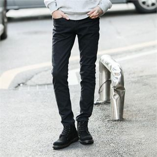 TOMONARI Brushed Fleece-Lined Slim-Fit Jeans