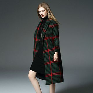 Queen Mulock Wool Blend Plaid Coat