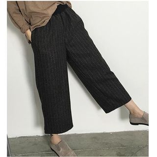 Octavia Pinstriped Cropped Woolen Pants