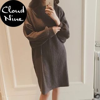 Cloud Nine Ribbed Batwing Knit Dress