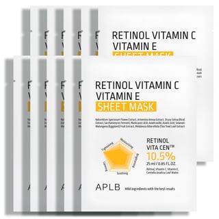 APLB - Retinol Vitamin C Vitamin E Sheet Mask Set 25ml x 10 Sheets