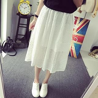 Bloombloom Mesh Perforated Skirt