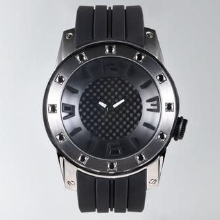 t. watch Stainless Steel Water Resistant Silicon Strap Watch Black - One Size