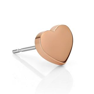 Kenny & co. 14K Rose Gold Plated Heart Shape Steel Earring (single) Gold - One Size