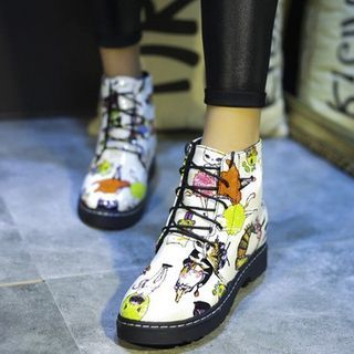 Lynnx Printed Lace-Up Ankle Boots