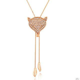 Best Jewellery Rhinestone Fox Necklace