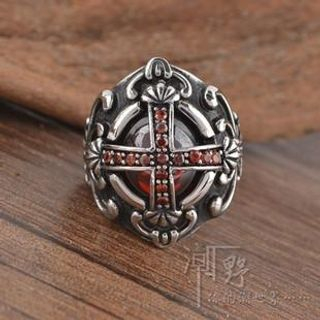 Trend Cool Jewelled Cross Pattern Ring
