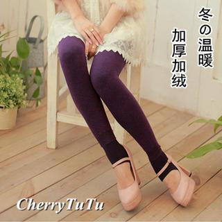 CherryTuTu Brushed-Fleece Stirrup Leggings
