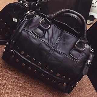 Ms Bean Genuine Leather Studded Tote