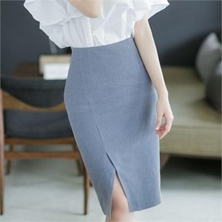Attrangs Slit-Front Pencil Skirt