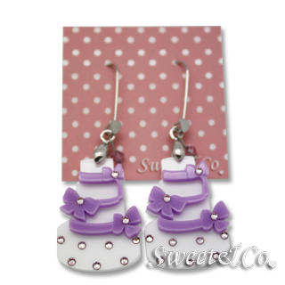 Sweet & Co. Sweet Purple dolly cake swarovski dangle earrings Purple - One Size