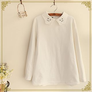 Fairyland Long-Sleeve Embroidered Blouse