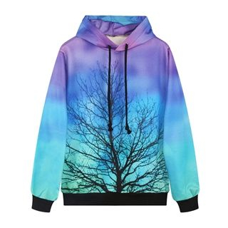Omifa Printed Hooded Pullover Multicolor - One Size