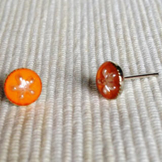 MyLittleThing Resin Little Snowflake Earrings (Orange) One Size