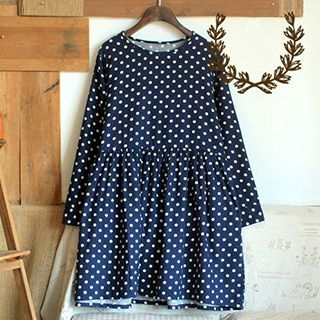 tete Long-Sleeve Dotted Dress