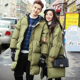 Bay Go Mall Matching Couple Hooded Padded Coat