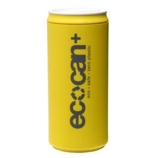 Eco Concepts Eco Can Plus Yellow with Charcoal Print (450ml) One Size