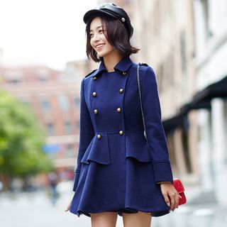 Kuhn Marvin Double Breasted Frilled Coat