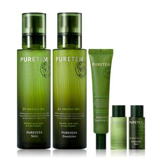 Kwailnara Puretem Purevera Set: Skin 130ml + Emulsion 130ml + Soothing Gel 25ml + Skin 15ml + Emulsion 15ml 5pcs