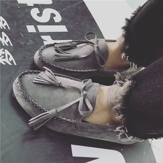 Hipsole Fleece-Lined Tasseled Loafers
